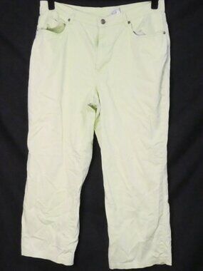 TALBOTS PETITES Stretch Straight Leg Pants Pastel Green Pistachio - Size 12P
